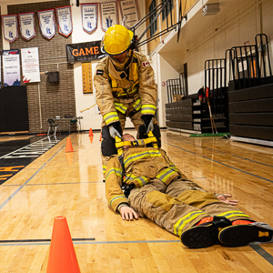 Simulated victim rescue