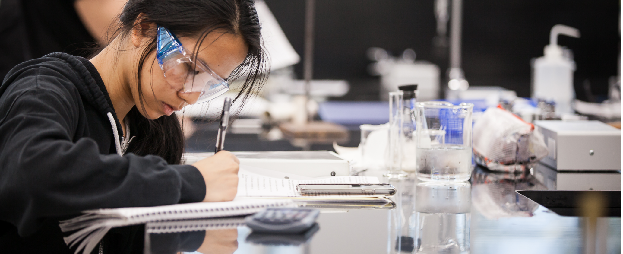 Student working in lab